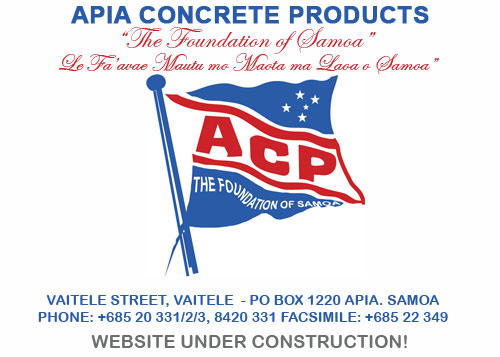 Apia Concrete Products Samoa! Email: info@apiaconcrete.ws!